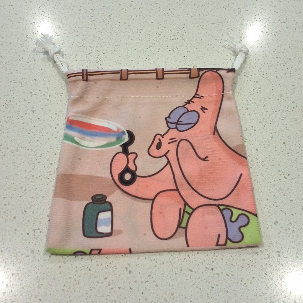Patrick Star Bubble Blowing Drawstring Pouch, New